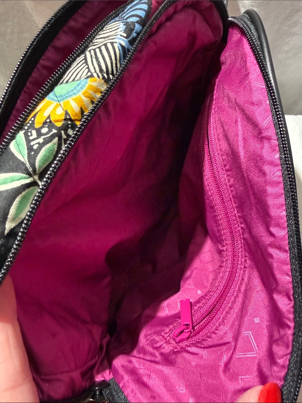 Vera Bradley Black Quilted Crossbody with Multicolor Floral Print - Picture 3 of 10